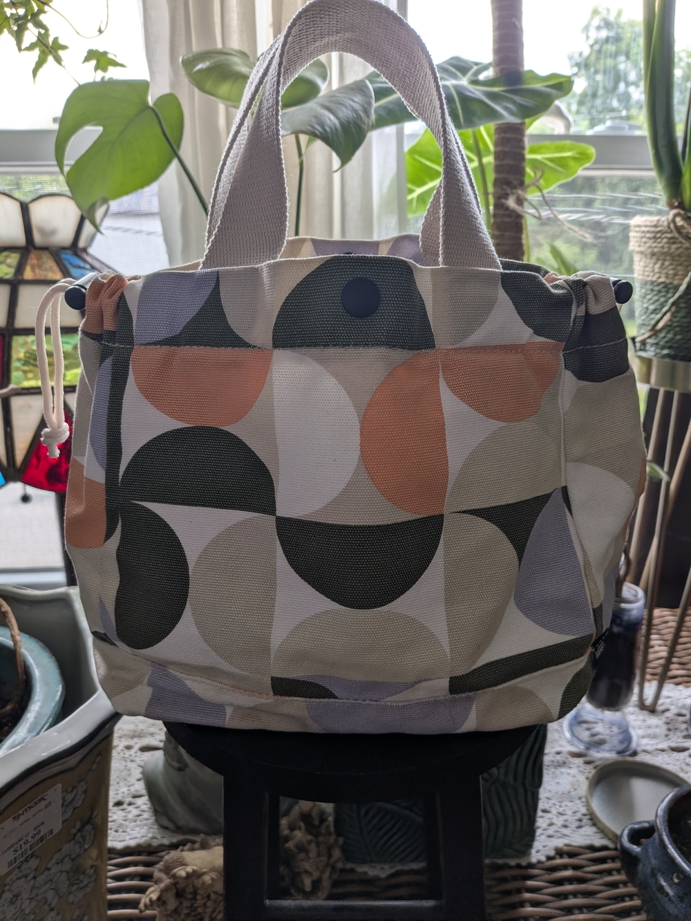 Vans Pergs Tote Bag in Multi-Color Geometric Print